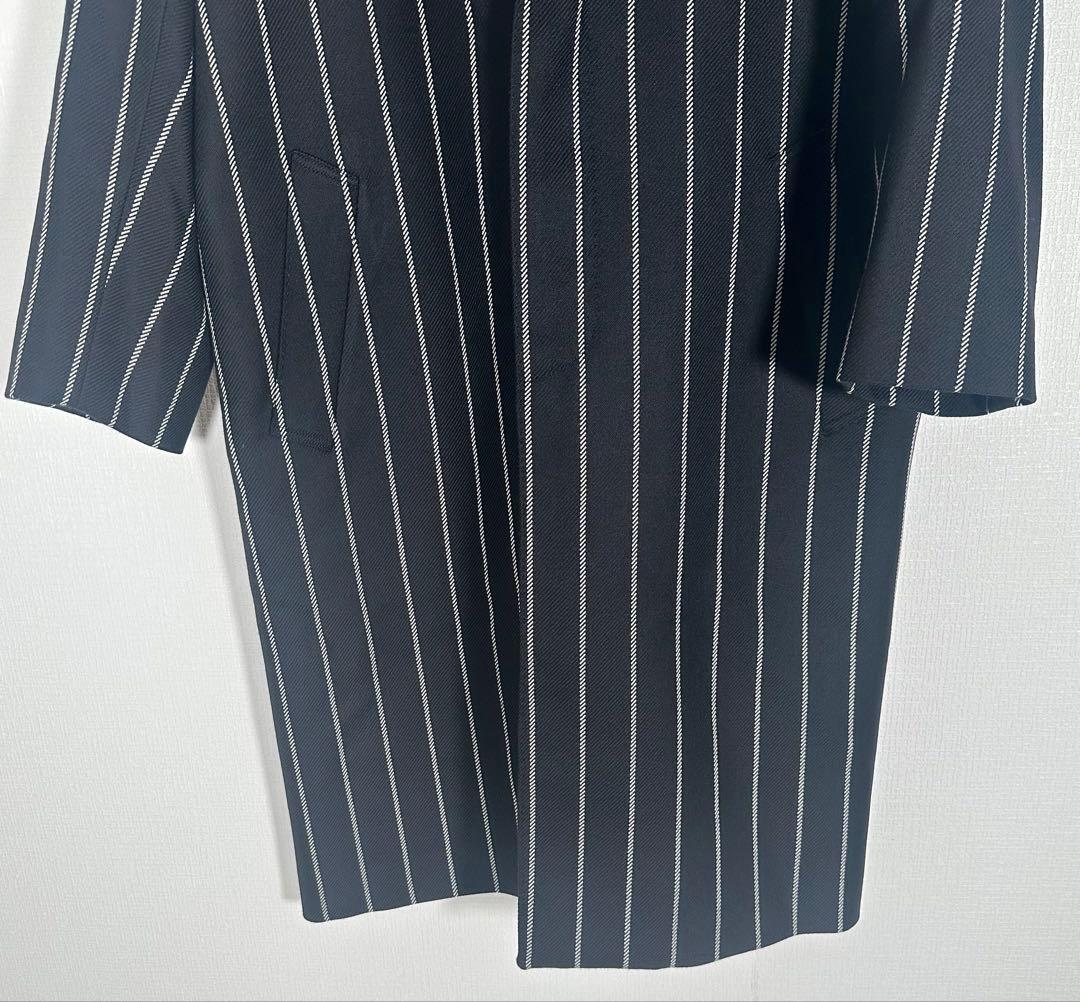 極美品　マッキントッシュ　チェスターコート ストライプ　40　L　ウール100%