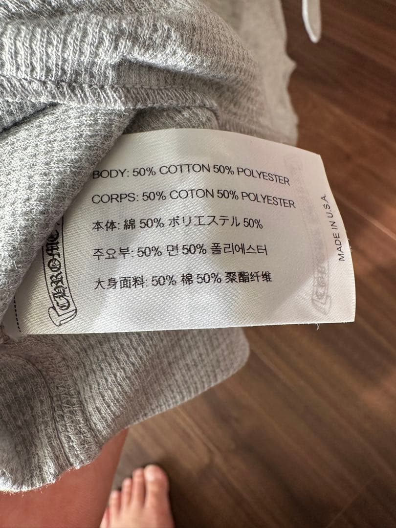 新品　未使用　CHROME HEARTS グレー長袖　サーマルカットソー