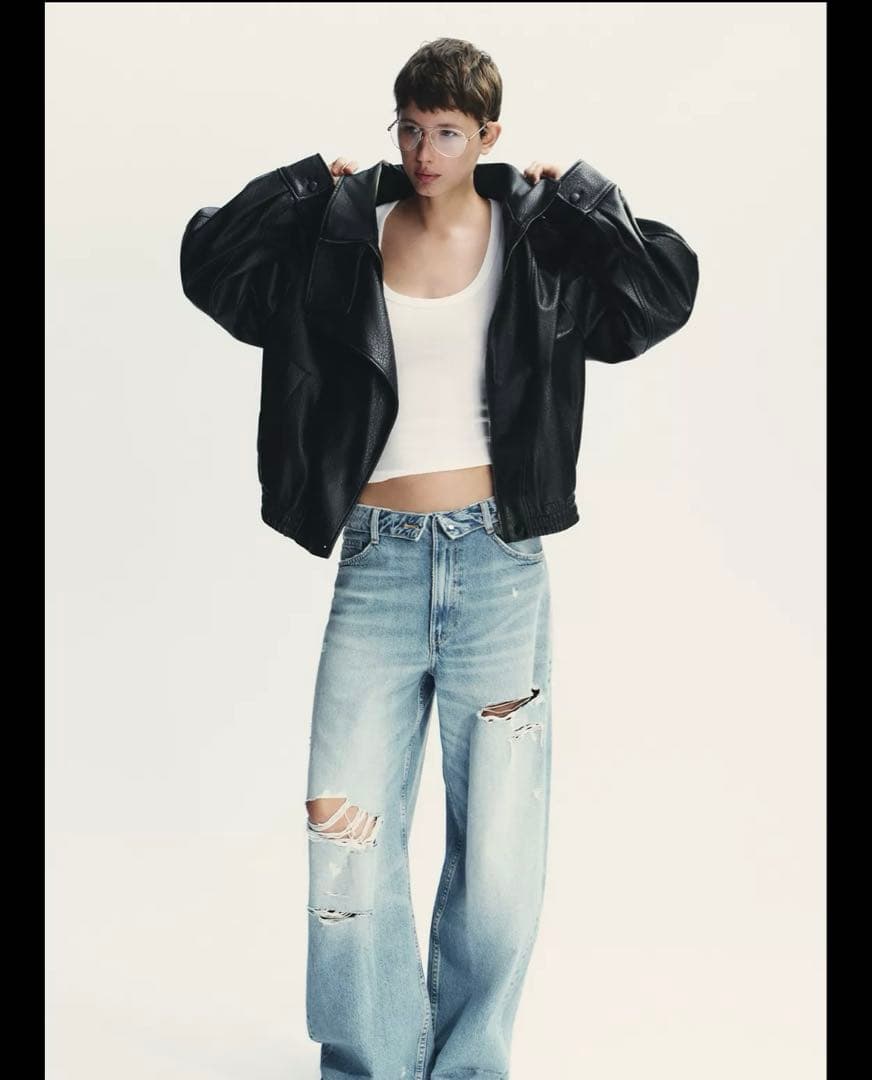 ZARAフェイクレザー ジャケットSサイズ ブラック