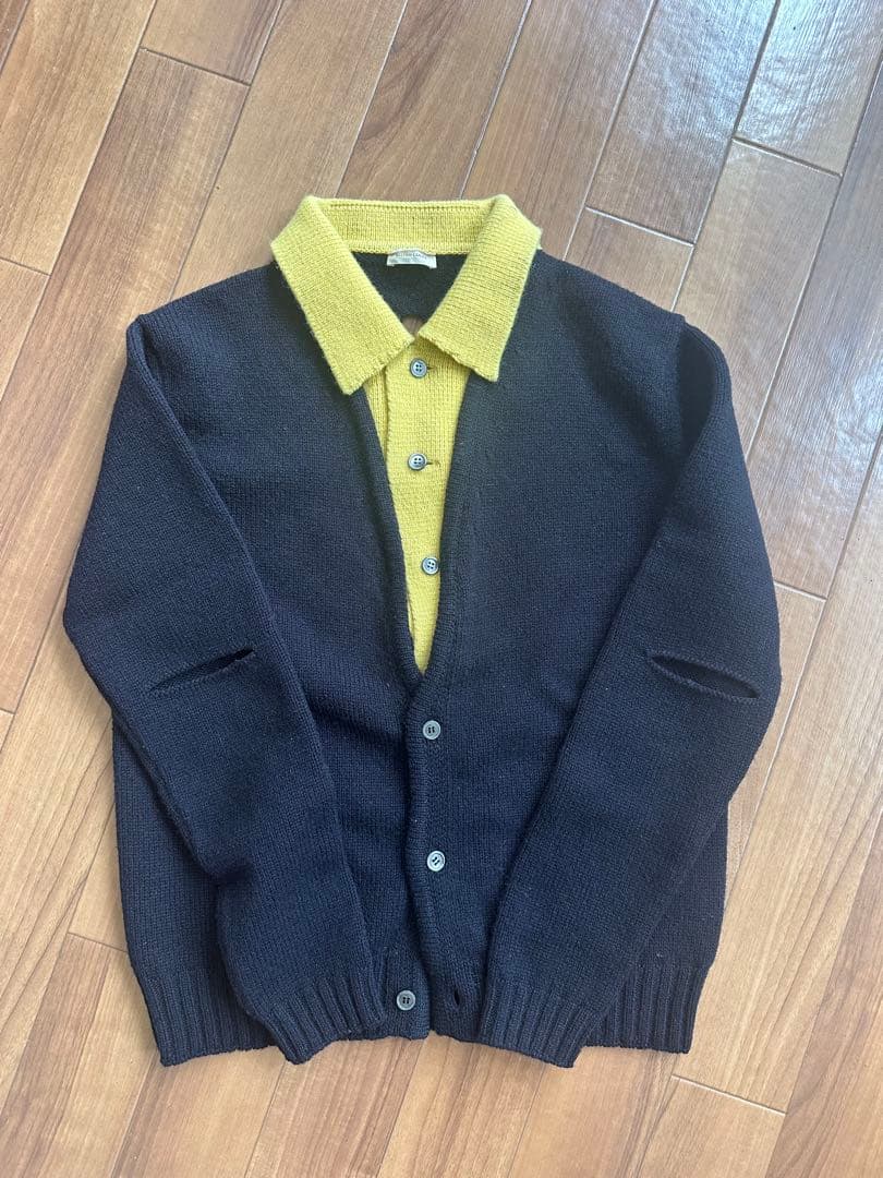 STEFAN COOKE ネイビー/イエロー カーディガン S