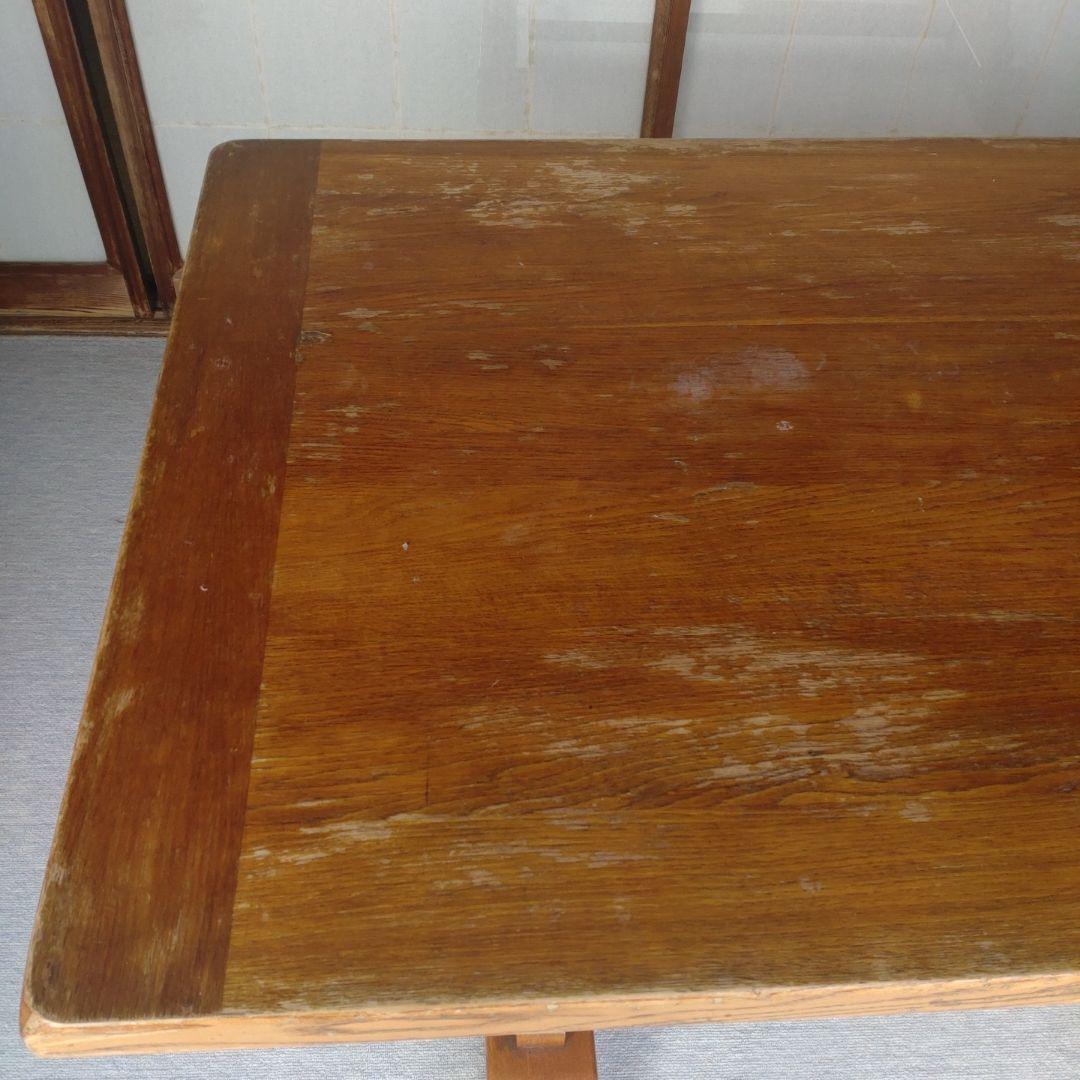 英国アンティーク調 ダイニングテーブル 天然木 2本脚 西洋ヴィンテージ風 什器