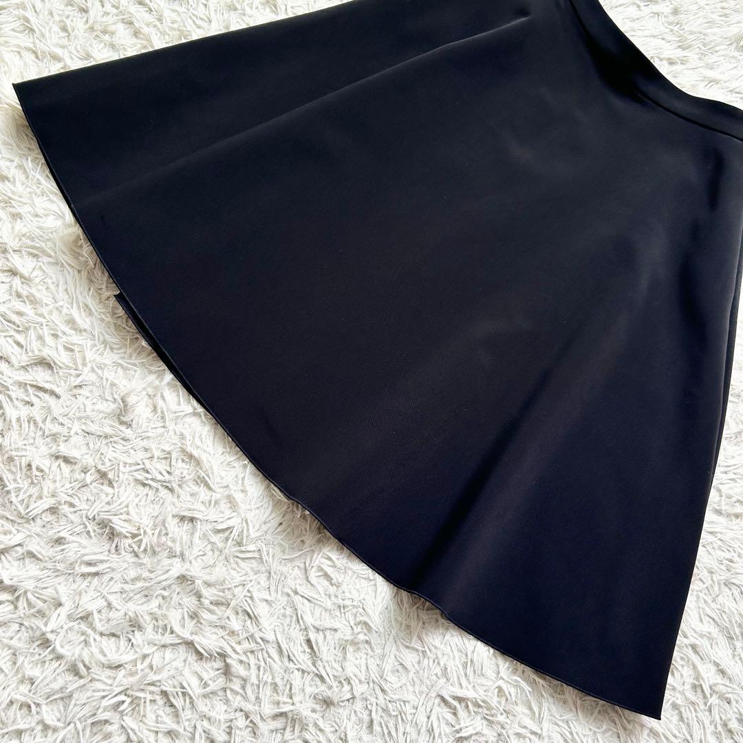 極美品♡フォクシーニューヨーク リズムフレア フレアスカート グログラン素材 黒