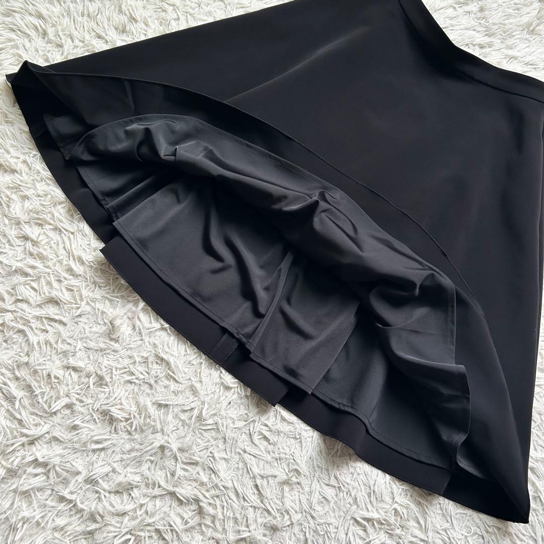 極美品♡フォクシーニューヨーク リズムフレア フレアスカート グログラン素材 黒