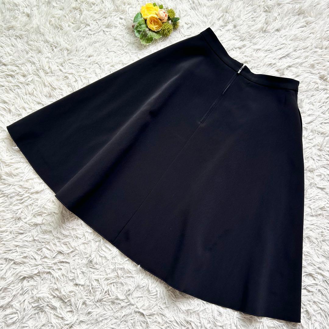 極美品♡フォクシーニューヨーク リズムフレア フレアスカート グログラン素材 黒