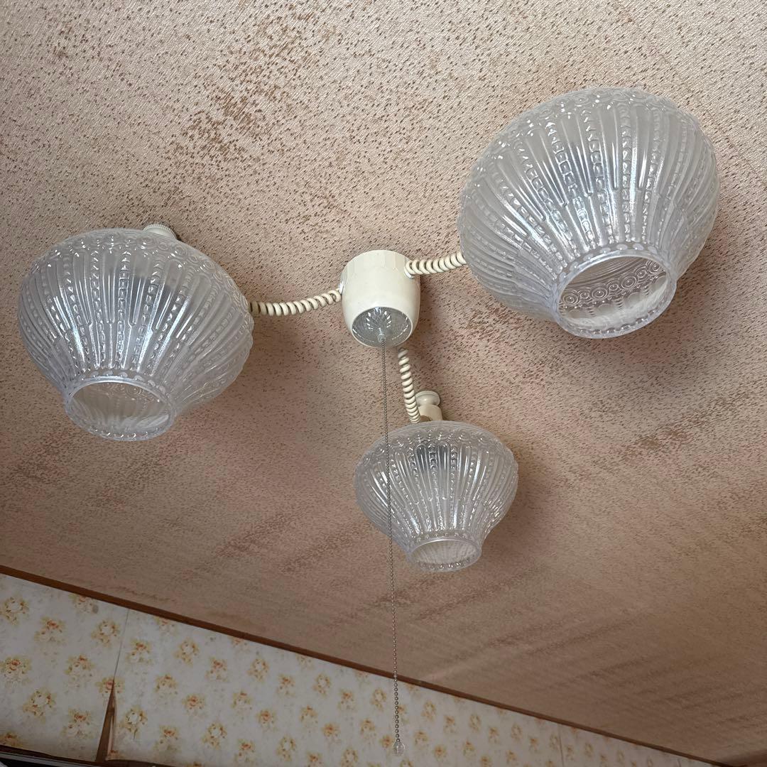 【動作確認済❗️】昭和レトロ アンティーク クリアガラス 照明 日本製