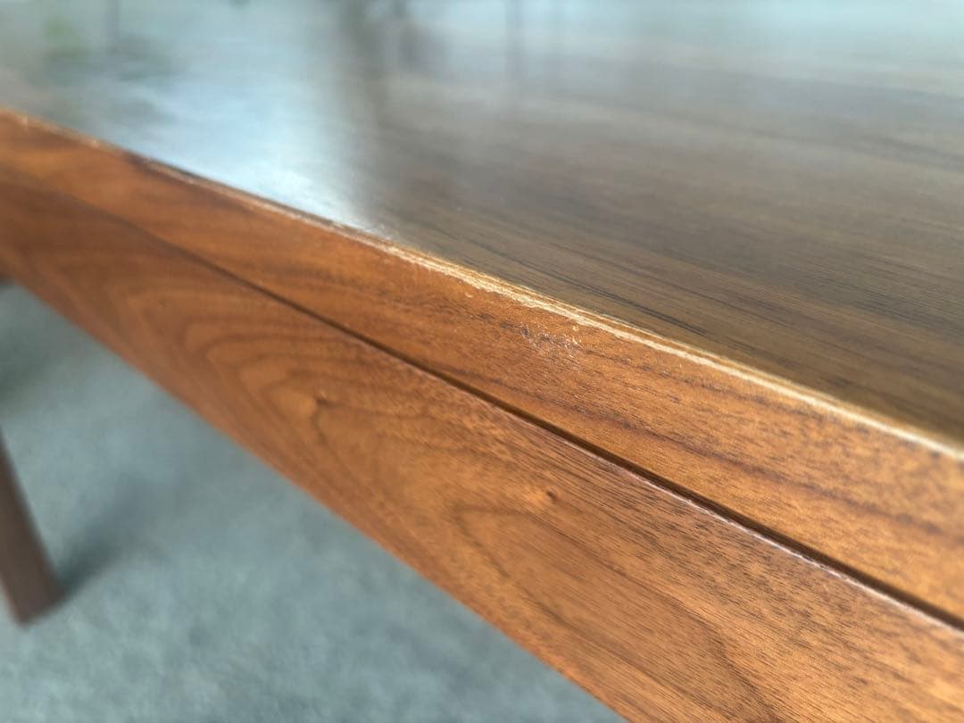 無印良品　無垢材テーブル（引出付） ウォールナット材 幅１４０ｃｍ