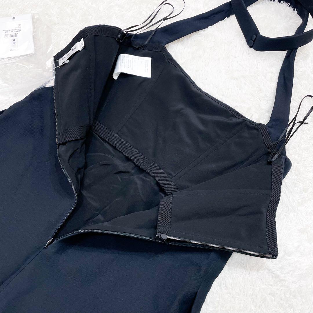 未使用級 クリスチャンディオール ホルターネック ドレスワンピース ブラック