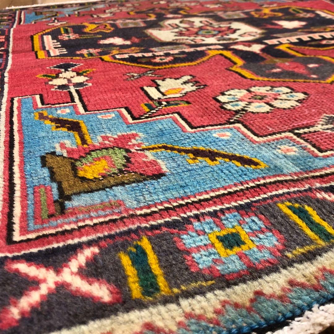 ペルシャ絨毯 ヴィンテージラグ 140×97cm 手織り オールドpersia