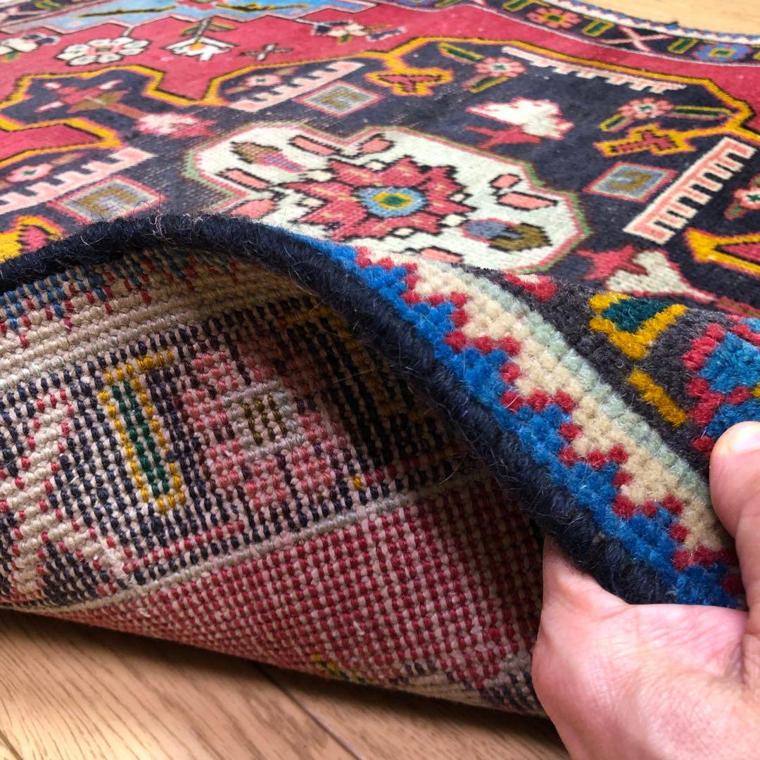 ペルシャ絨毯 ヴィンテージラグ 140×97cm 手織り オールドpersia