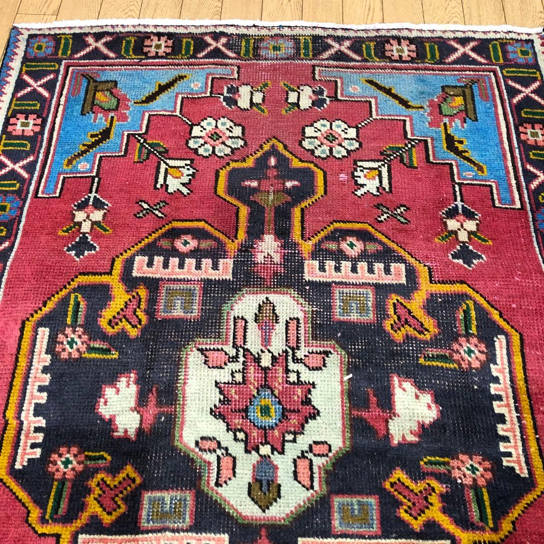 ペルシャ絨毯 ヴィンテージラグ 140×97cm 手織り オールドpersia