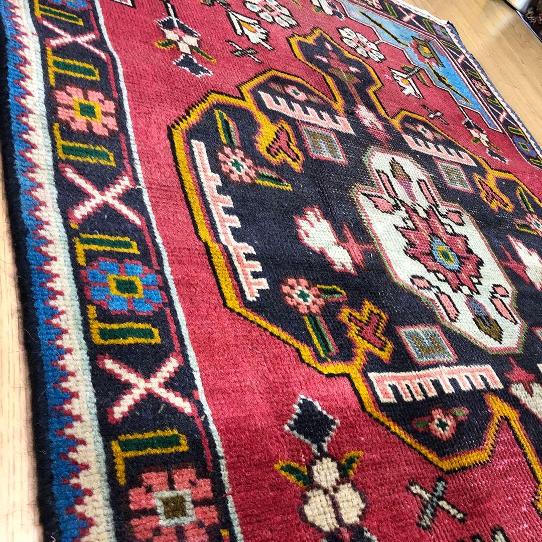 ペルシャ絨毯 ヴィンテージラグ 140×97cm 手織り オールドpersia