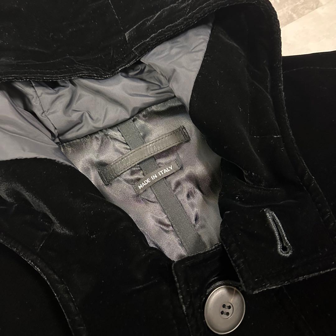 Giorgio Armani ベルベット ロングコート フード付き ベロア