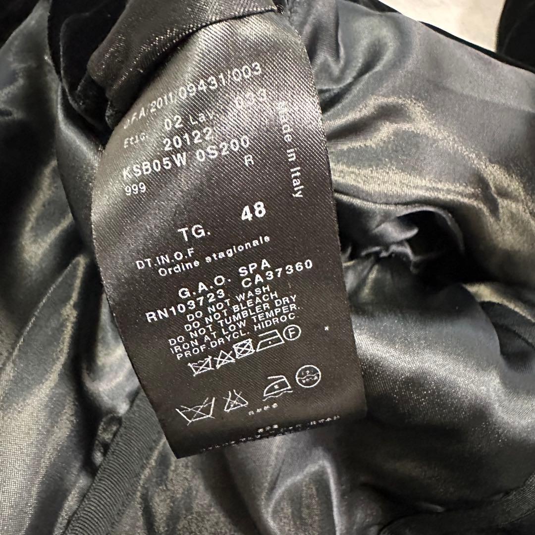 Giorgio Armani ベルベット ロングコート フード付き ベロア