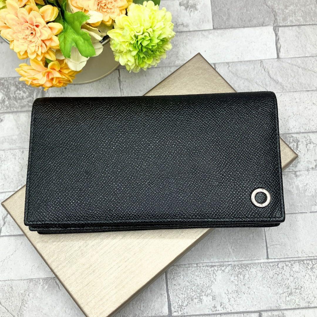 ブルガリ　ブルガリ マン ラージウォレット 二つ折り 長財布 黒　赤 レザー