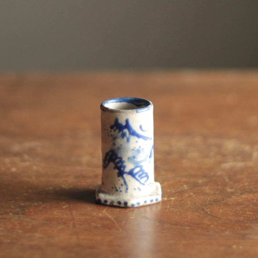 京阿蘭陀 筒盃 酒器 古美術 古道具 アンティーク