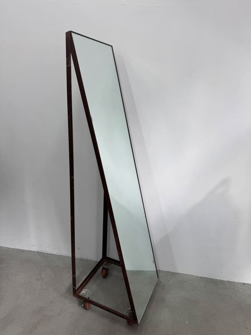 姿見 ミラー 大きいミラー キャスター インダストリアル アパレル　店舗什器 鉄