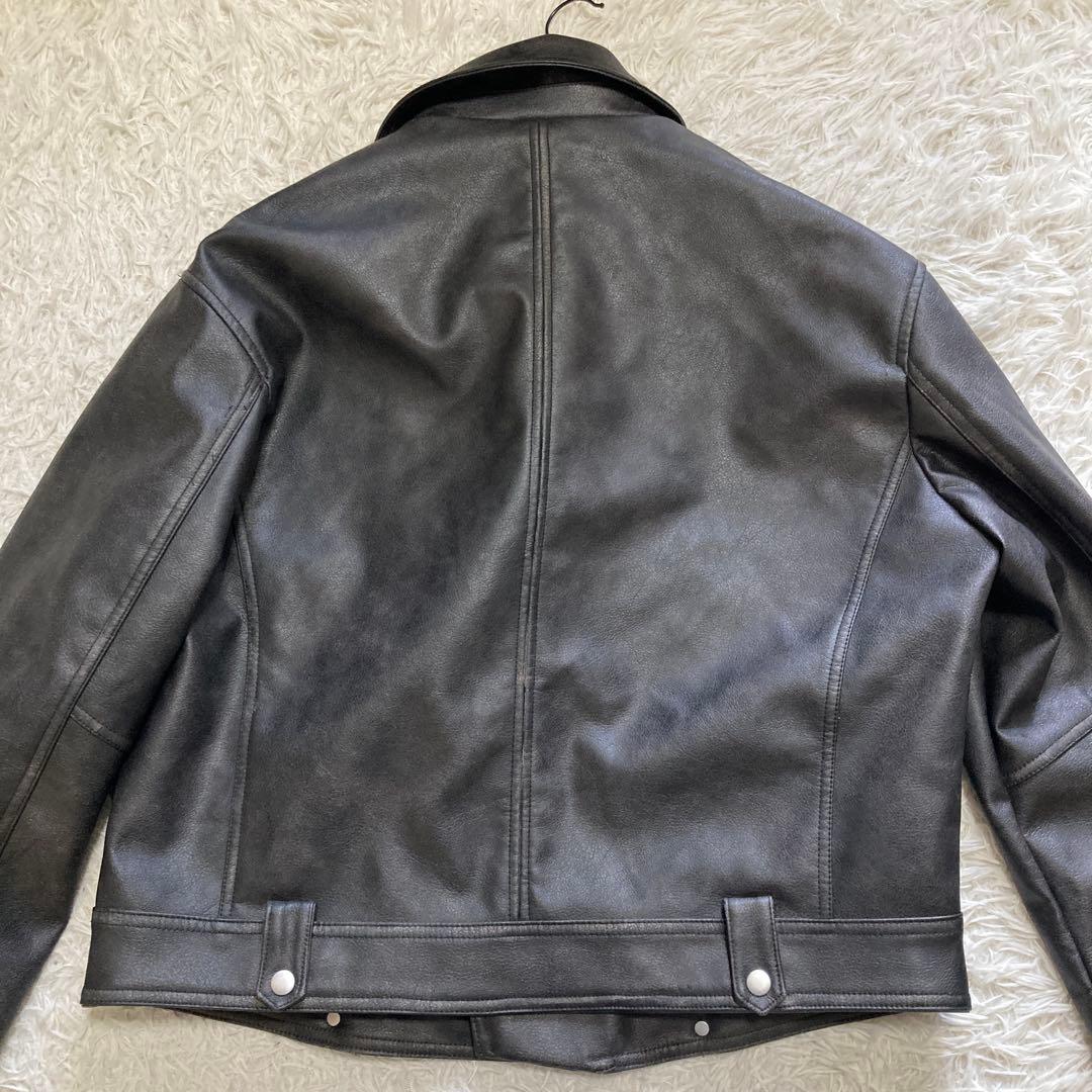 ザラ レザージャケット XL ダブル ライダース 本革 ブラック バイク