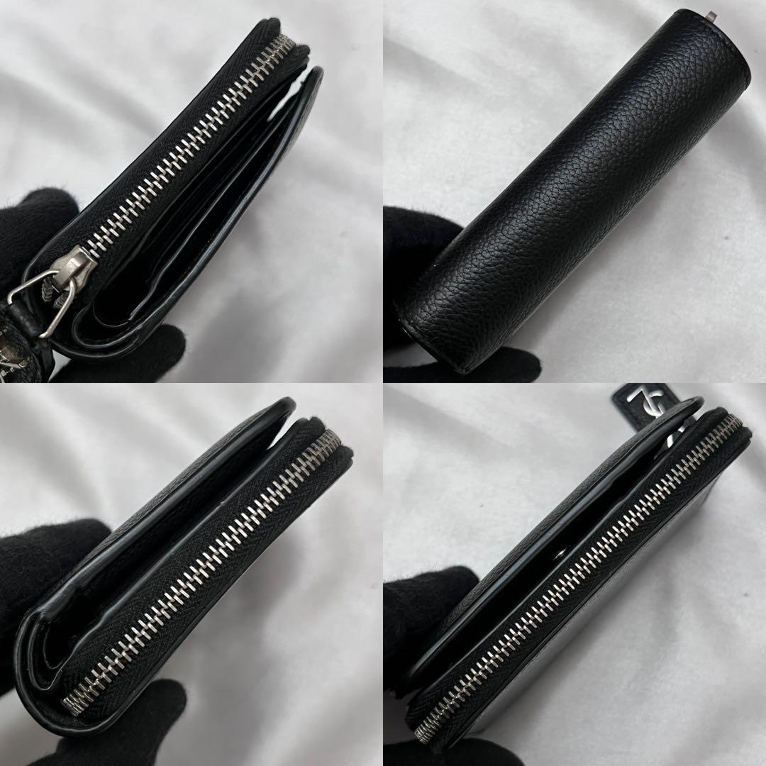 ◇美品◇サンローラン　二つ折り財布　グレインレザー　ブラック　YSLロゴ