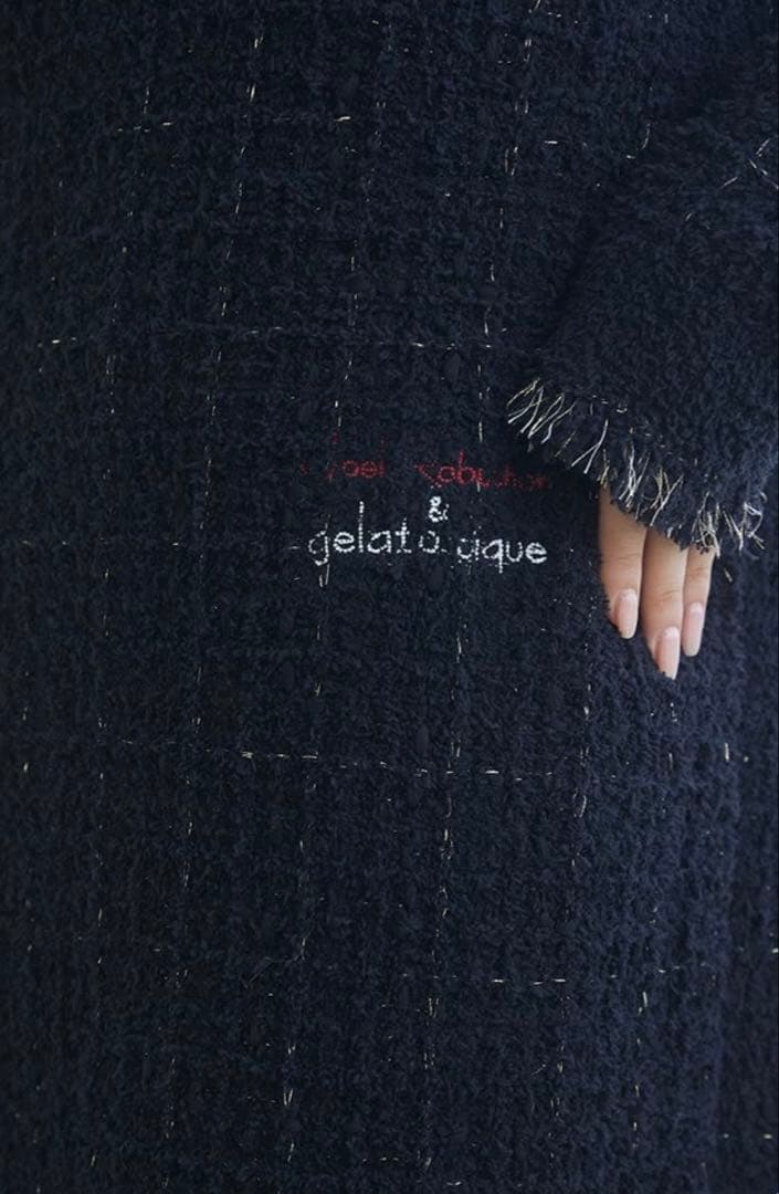 【JOEL ROBUCHON】ツイードモコVネックワンピース