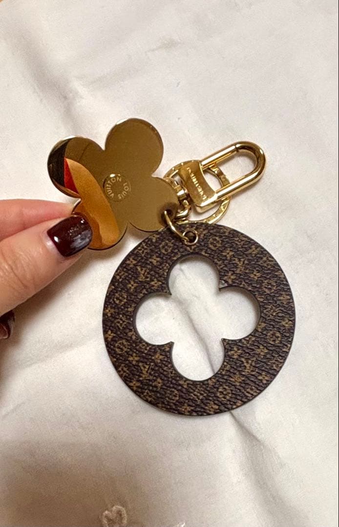 ルイヴィトン キーホルダー ポルトクレパズルフラワー キーリング