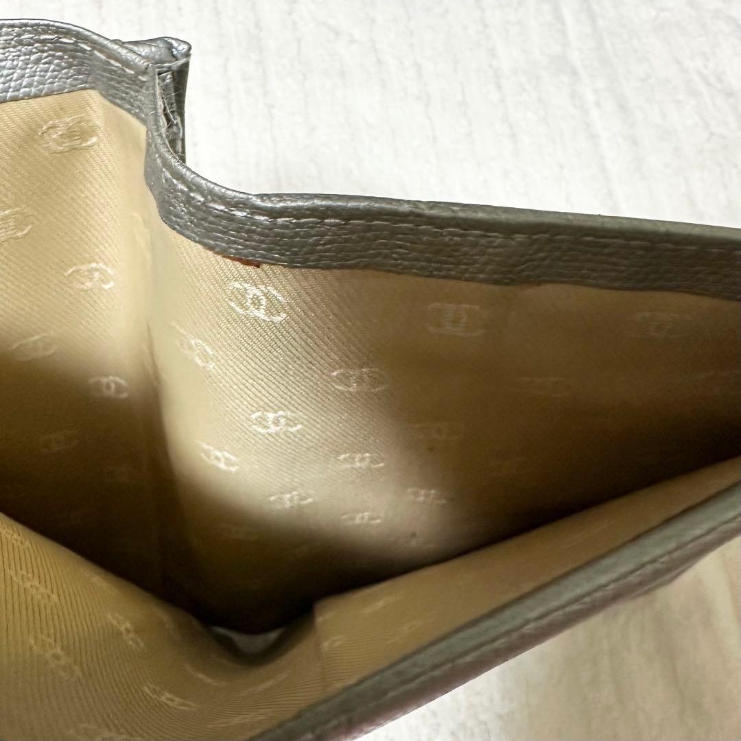 正規品 レア CHANEL シャネル 長財布 財布 シルバー グリーン ブルー