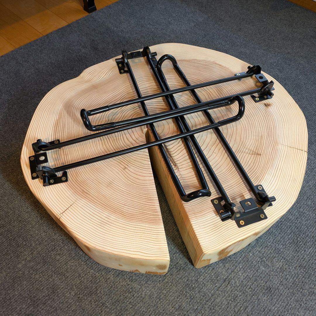 杉　アイアン脚　テーブル　切り株　 輪切り　高さ約52㎝