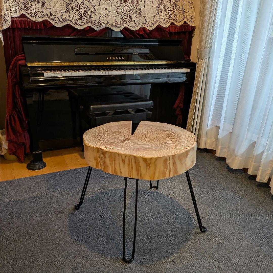 杉　アイアン脚　テーブル　切り株　 輪切り　高さ約52㎝