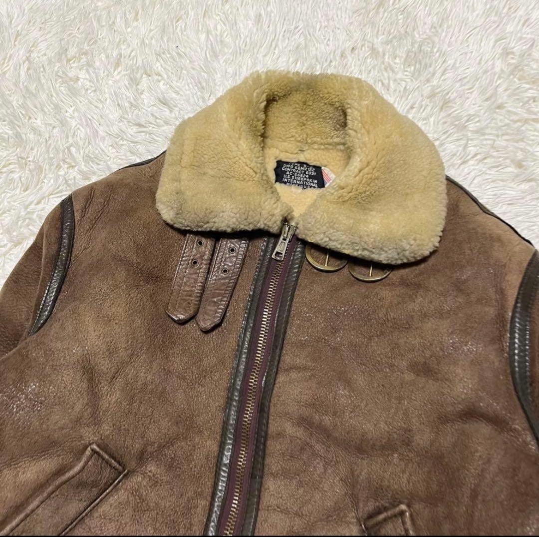 90s US SHEEPSKIN B-3 USA製 ムートン フライトジャケット
