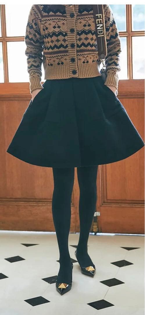 セブンテンバイミホカワヒト ハイウェストフレアキュロットXS