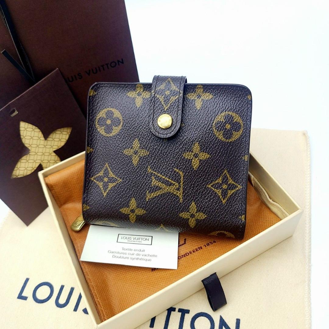 美品 ルイヴィトン モノグラム コンパクトジップ 二つ折り財布 M61667