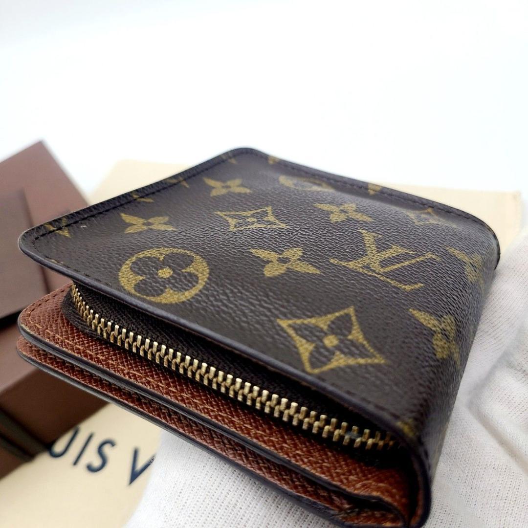 美品 ルイヴィトン モノグラム コンパクトジップ 二つ折り財布 M61667