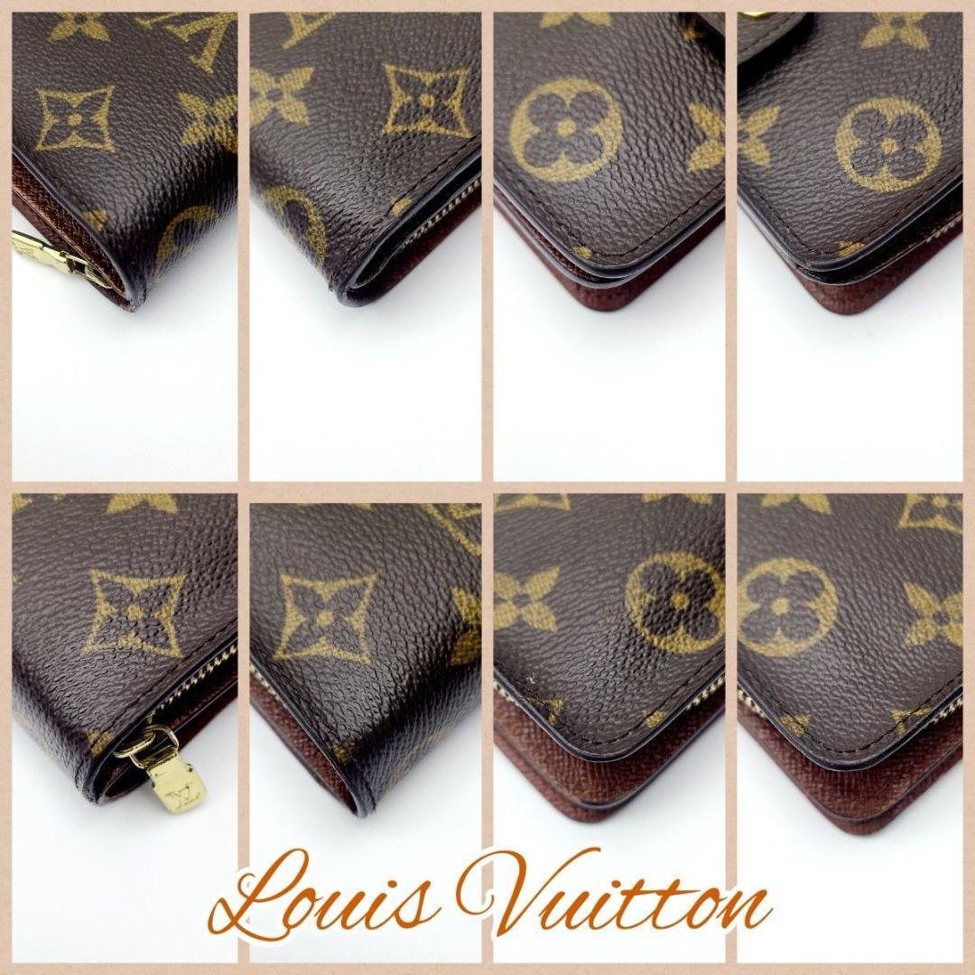 美品 ルイヴィトン モノグラム コンパクトジップ 二つ折り財布 M61667