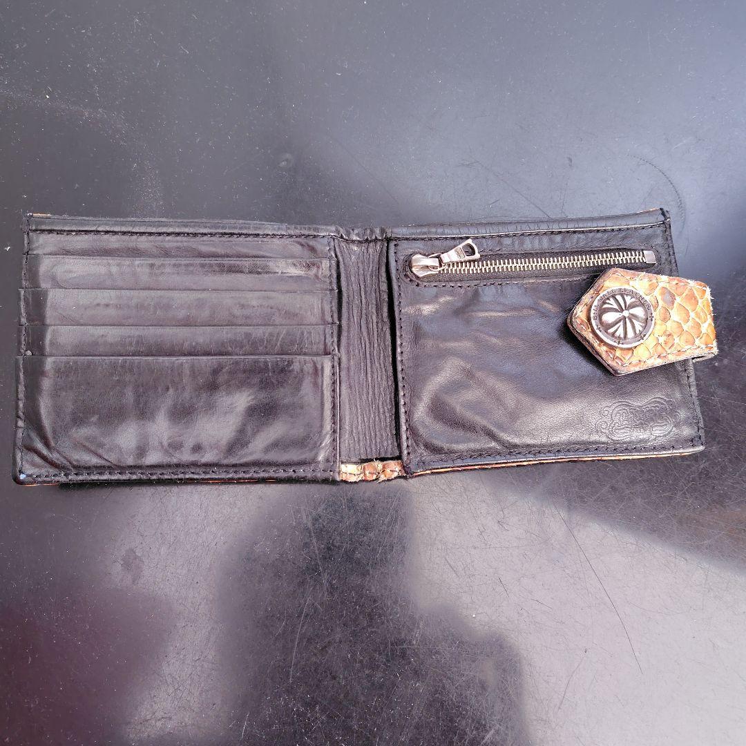 Bill Wall Leather ヘビ革 二つ折り財布 ブラウン系 最終価格