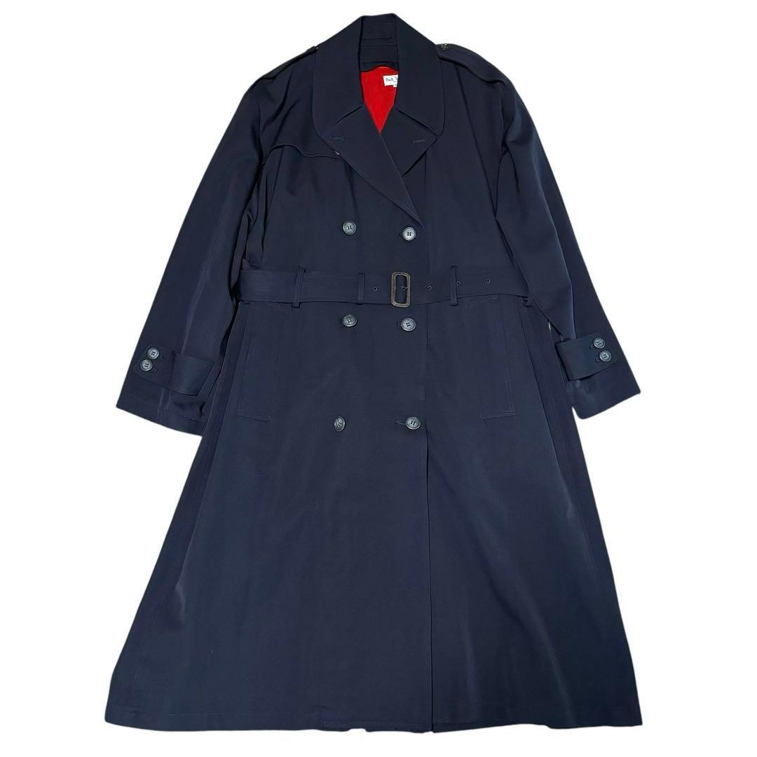 【あしゅ】ポールスミスロンドン　ウールトレンチコートネイビーライナー付