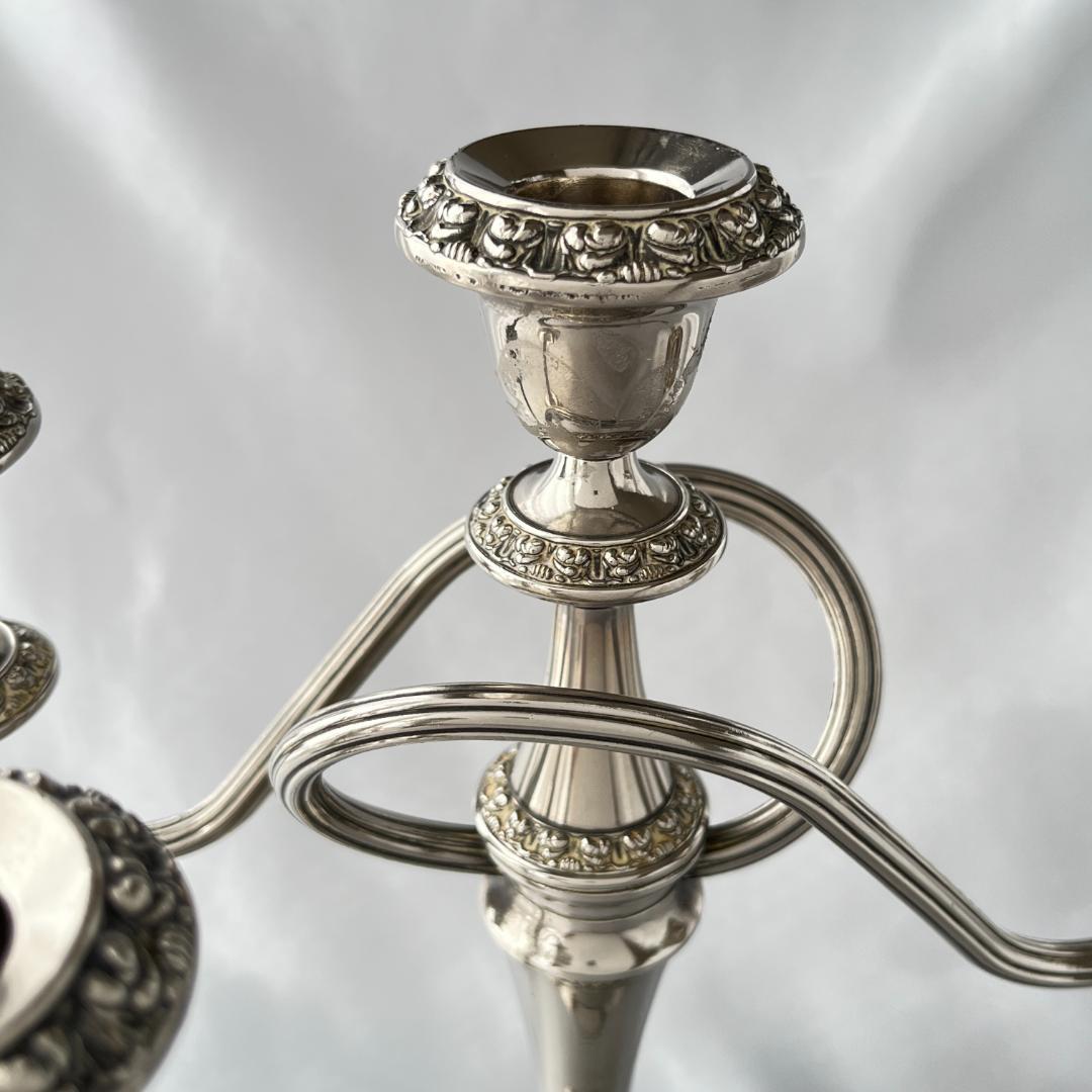 【IANTHE】 薔薇モチーフのキャンドルスタンド トリプルホルダー 2本