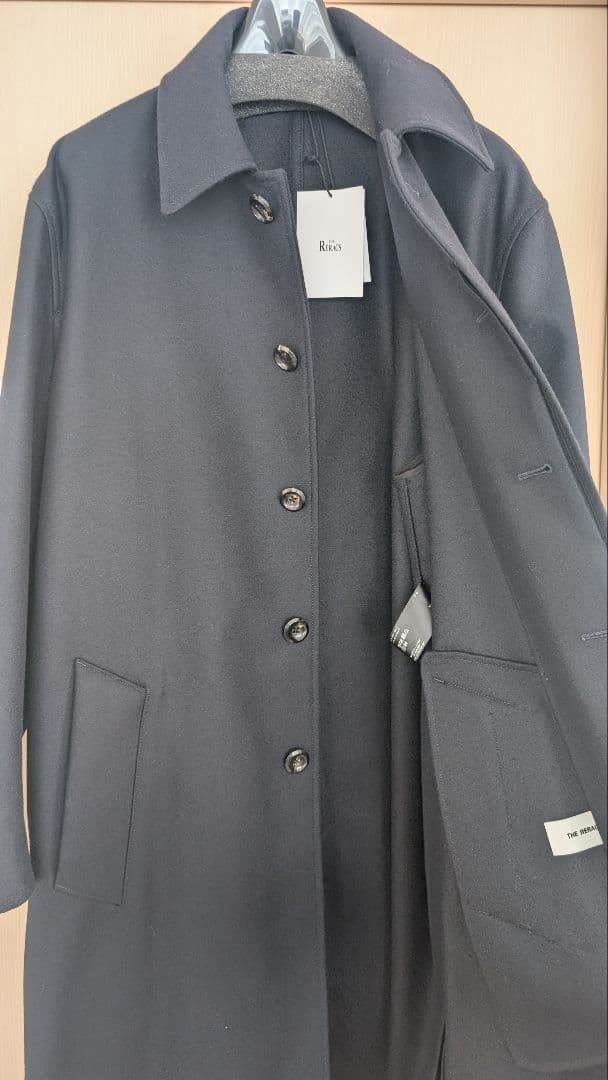 【新品未使用25AW】THE RERACSオープンカラーコートダークネイビー46