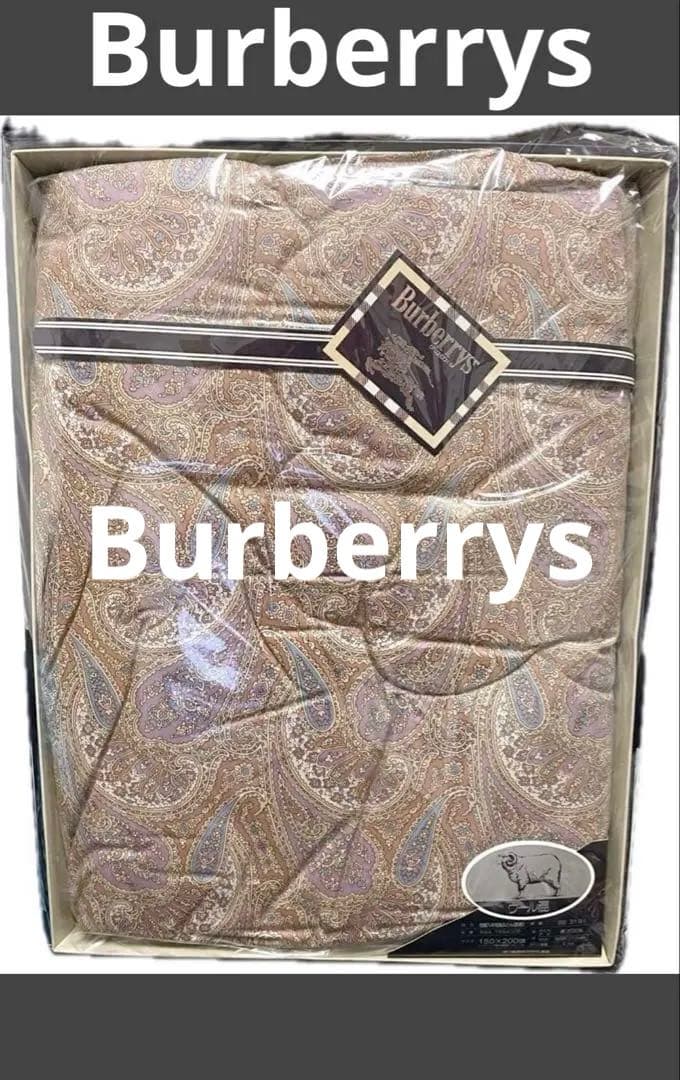 新品未使用　Burberrys バーバリー　ウール混　ペイズリー　150×200