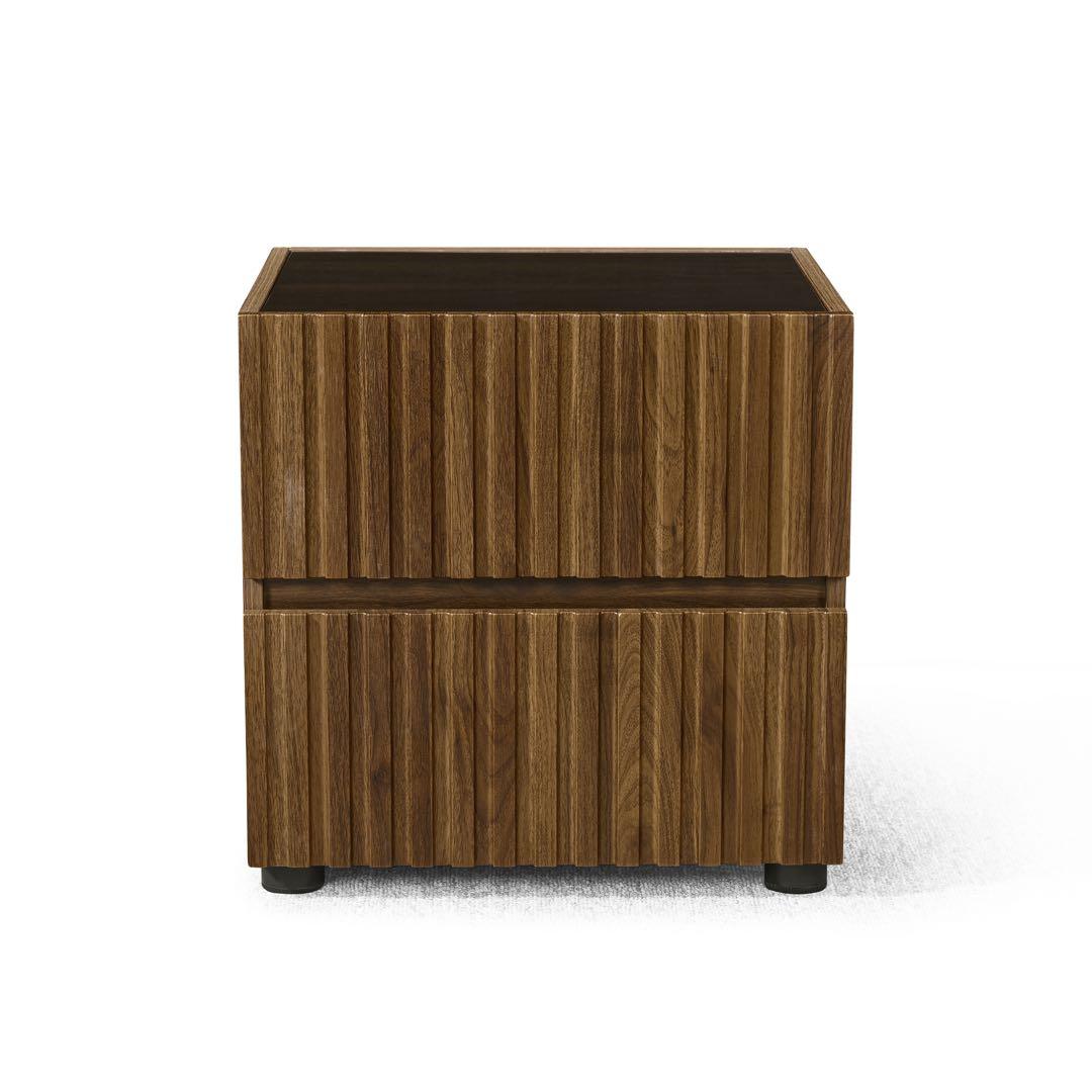 【新作】ルーバーデザイン ウォールナット材 収納チェスト