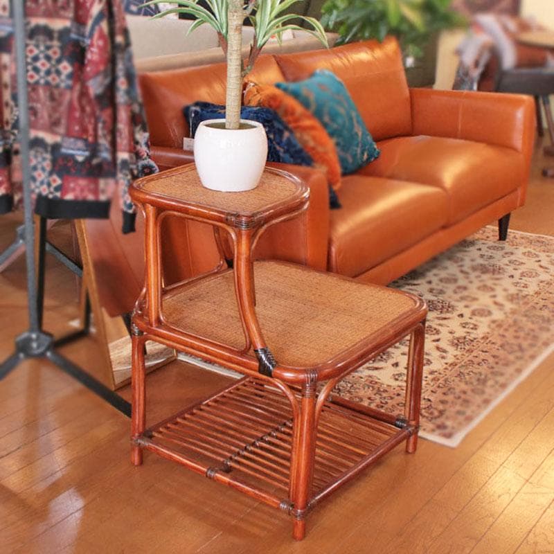 コーナーラック ラタン 籐家具 ナチュラルスタイル 飾り棚 214-1345