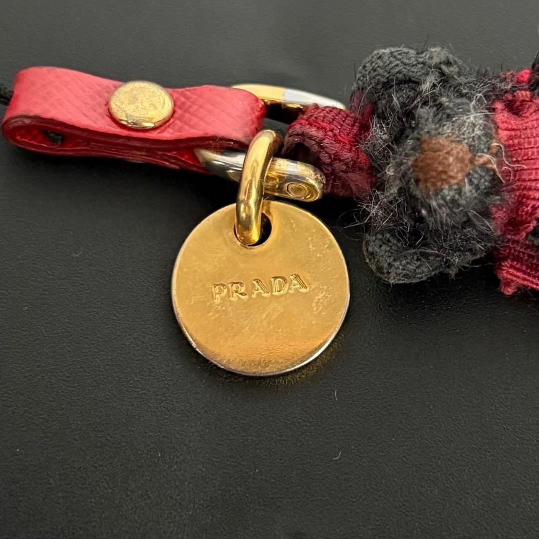 PRADA テディベア クマ型 キーホルダー ストラップ ビジュー チャーム