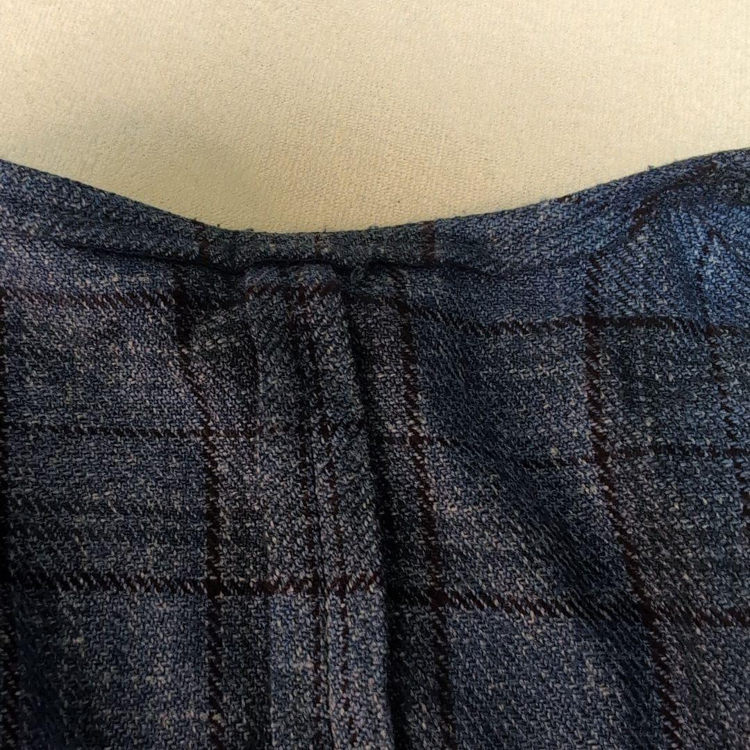 LARDINI×ロロピアーナ高級生地 チェック柄ウールシルクリネン混ベスト 36