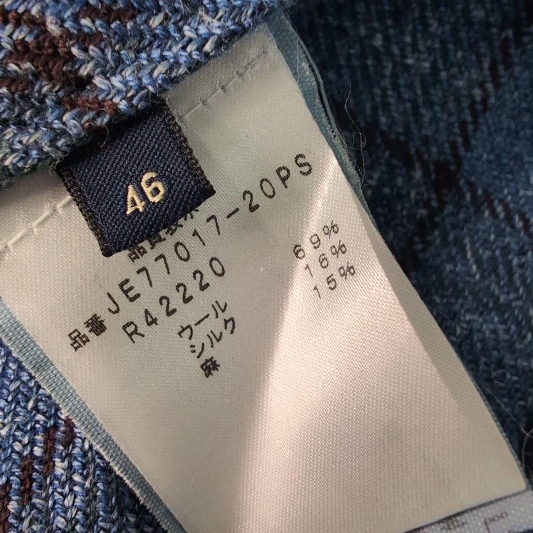 LARDINI×ロロピアーナ高級生地 チェック柄ウールシルクリネン混ベスト 36