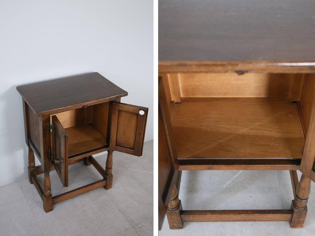 英国アンティーク木製カップボード/キャビネット/キッチン収納/飾り棚92-230