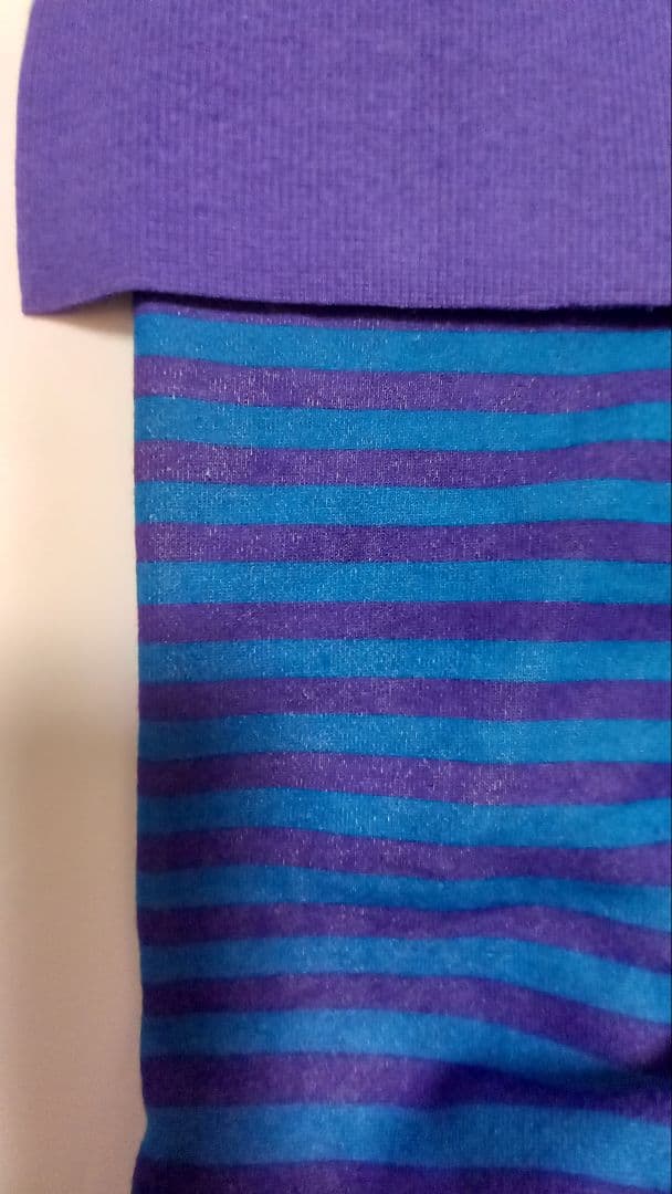 青、パープル系　ボーダー裏毛