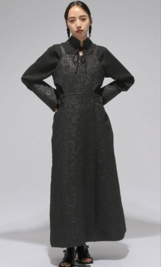 HARE ハレ グリッタージャガードジャンスカ ワンピース ジャンスカ 黒 ラメ