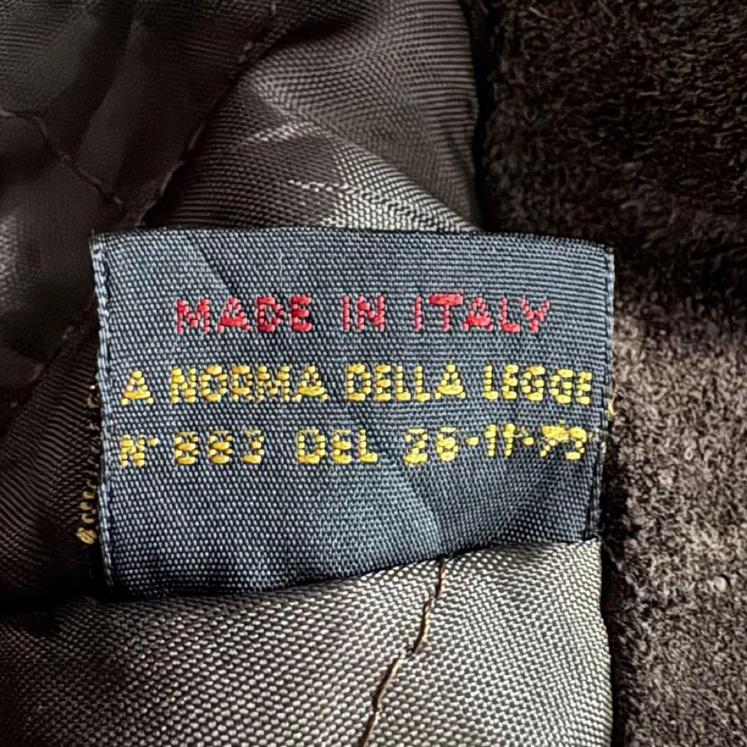 vintage レザージャケット　ウエスタン　フリンジ　ギミック　イタリア製　L