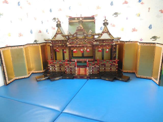 昭和レトロ 雛人形 御殿飾り 豊寿殿 雛飾り 雛祭り木製組み立て式 昭和30年代