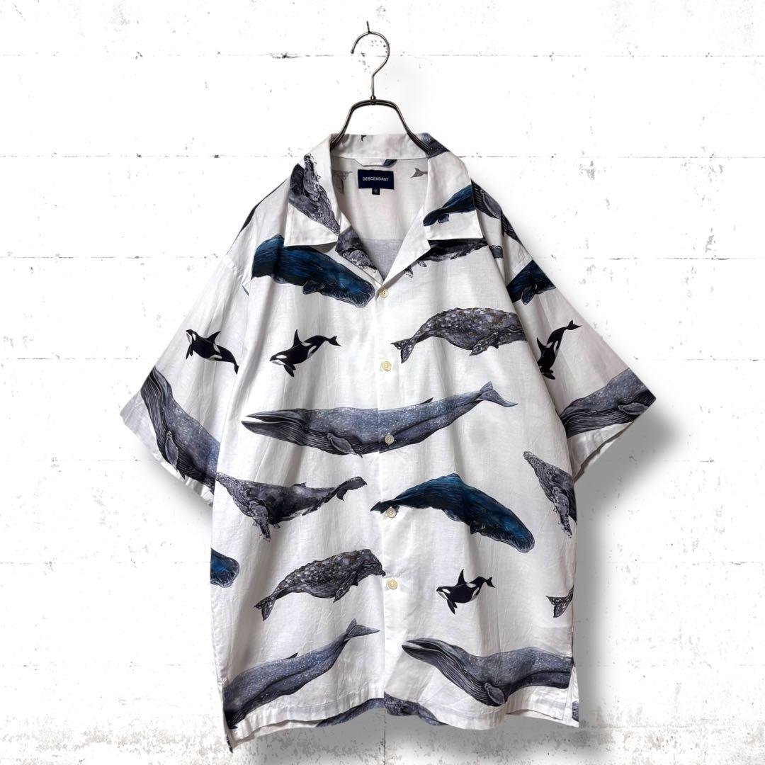 希少　25SS DESCENDANT 半袖　オープンカラーシャツ　XL クジラ