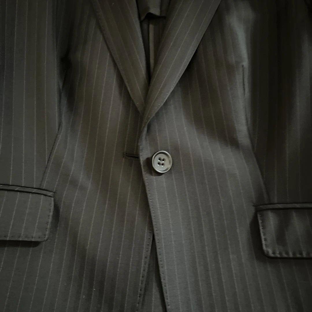 23 区　ストライプ ブラックスーツ サイズ44