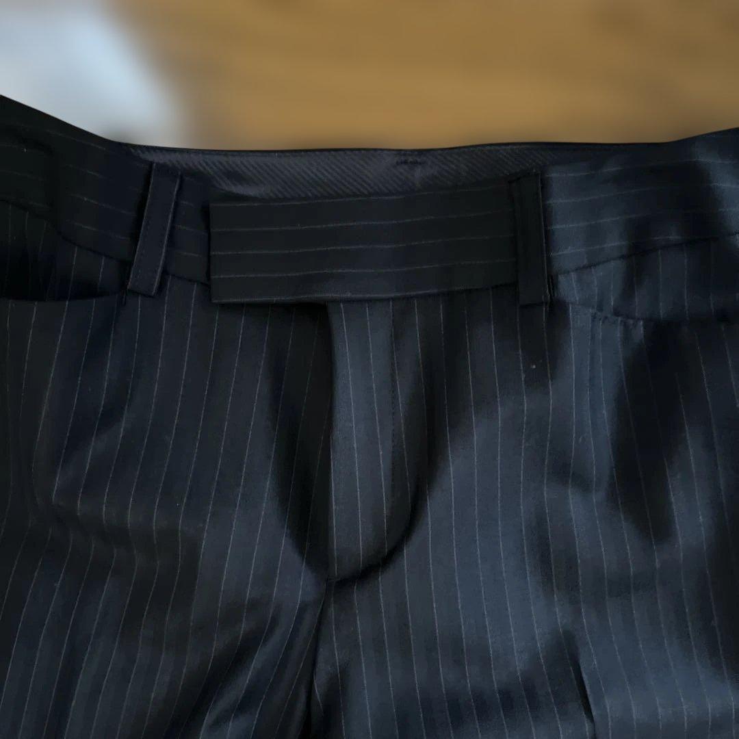 23 区　ストライプ ブラックスーツ サイズ44